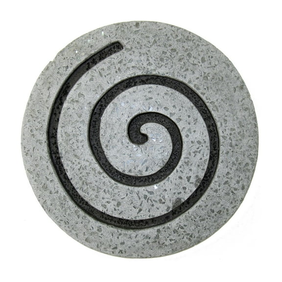 Sandstone Fine Polished Round Wall Decor With Glass Pieces Circle Design - 2 Pack