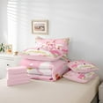 thumbnail image 5 of Princess Comforter Set 7 Pieces Reversible,Cartoon Castle Pink Bed Set,Dreamy Fairy Tale Bedding Soft Microfiber Queen (1 Comforter,2 Pillowcase,2 Pillow Covers,1 Flat Sheet,1 Fitted Sheet), 5 of 6