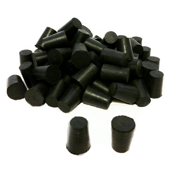 Stoppers, Rubber Size 1, Solid. Pack 1-Pound.