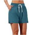 thumbnail image 3 of Gswybco Summer Gym Shorts for Women with Drawstring Casual Elastic Waist Workout Shorts Solid Color Sporty Running Shorts with Pockets, 3 of 7