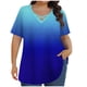 thumbnail image 2 of mfyjkho Tops Casuales Para Mujer, Blusas De Verano Con Cuello En V Y Manga Corta Para Mujer, Tallas Grandes, Estampadas Tops Y Blusas Para Mujer Xl, 2 of 6