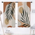 thumbnail image 3 of Bohemian Mid Century Boho Window Curtains 2 Panels Rod Pocket Palm Leaf Abstract Modern Bedroom Curtains Nature Arch Window Drapes Treatment Living Dining Room Home Decor 42W X 63L Inches, 3 of 6
