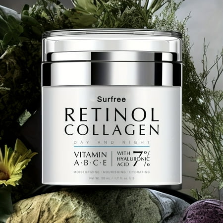 Retinol Cream for Wrinkles: Face Collagen Cream for Tightening Skin - Anti Aging Facial Moisturizer Day and Night for Women and Men 1.7 Fl OZ
