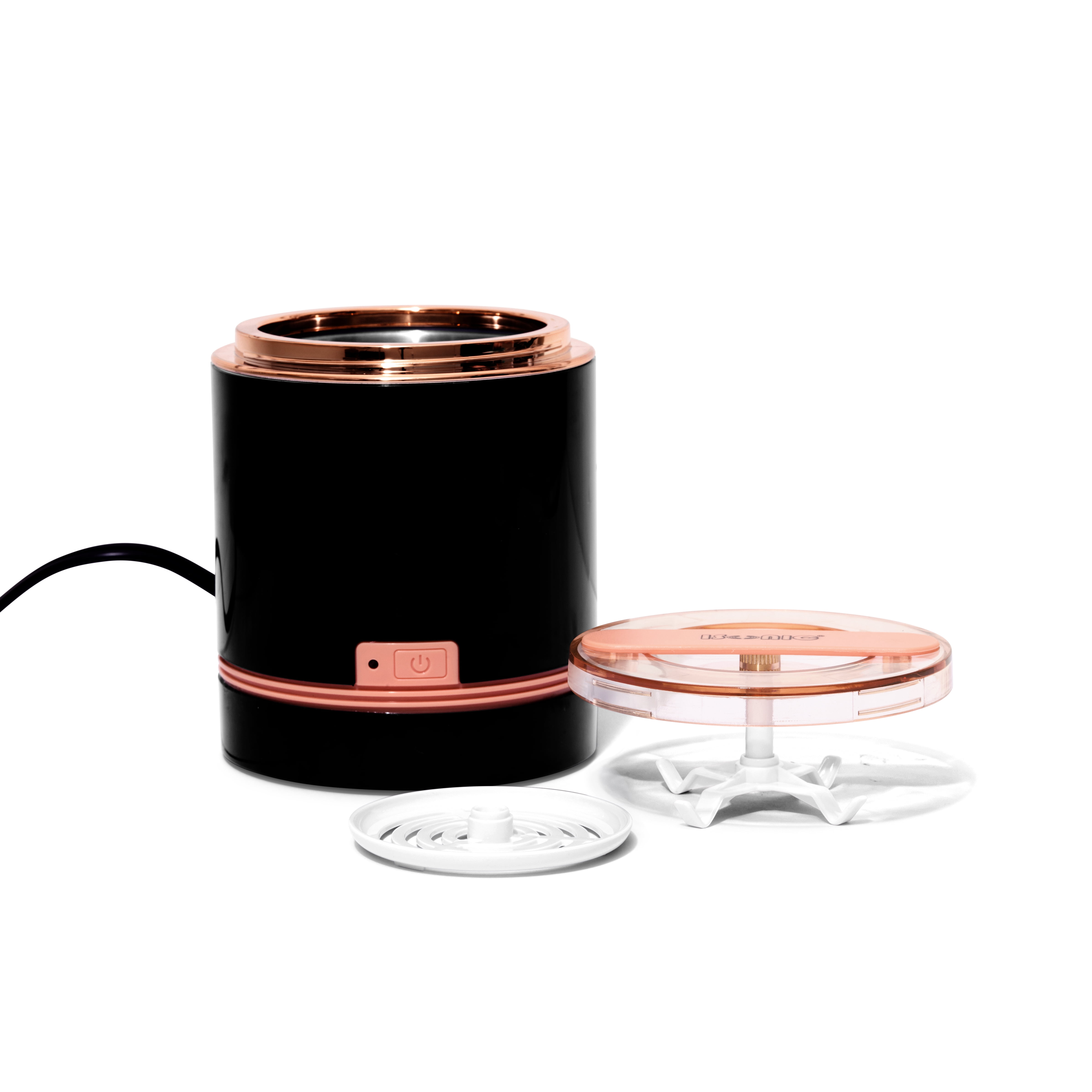 iSonic D1800-BR Compact Ultrasonic Jewelry Cleaner Machine for Rings, Necklaces, Watches, and Small Jewelry, Black/Rose Gold