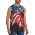 thumbnail image 2 of Kdxio Eagle Head With American Flag for Men's Muscle T-shirt,Sleeveless for Workout Running Athletic Gym Lounge Casual, 2 of 5