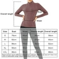 thumbnail image 3 of Women's Winter Plush Fitness Running Yoga Long Sleeve Elastic Tight Sweatshirt Wear - Reddish-brown, 3 of 6