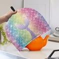 thumbnail image 3 of HELLHERO Mermaid Tail Sparkle Keep Warm Polyester Teapot Cover Dust Proof Protector Teapot Insulated Cosy for Kitchen, 3 of 8