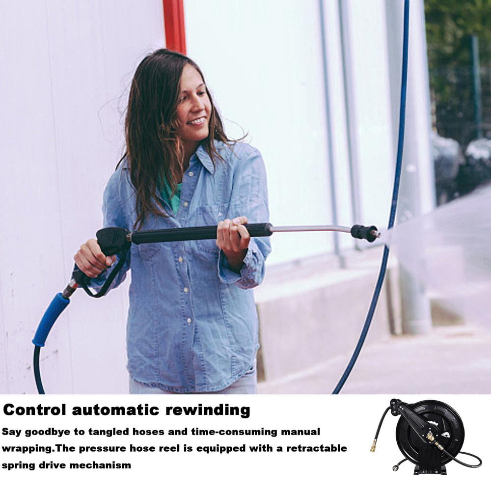 Xianers Washer Reel 3/8inch X 50 FT Heavy Duty Garden Hose Reel Auto-Retractable 4000 PSI Steel ArmHose Reel For Easy Watering Of Garden Or Yard famous