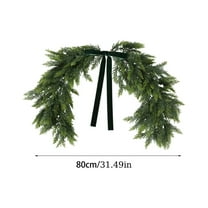 Kumdkd 32 inch Artificial Cedar Christmas Wreath with Mirror, Large Holiday Wall Decor for Indoor Living Room, Front Door, Fireplace Mantel, No Maintenance Festive Winter Greenery Decoration