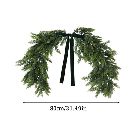 Kumdkd 32 inch Artificial Cedar Christmas Wreath with Mirror, Large Holiday Wall Decor for Indoor Living Room, Front Door, Fireplace Mantel, No Maintenance Festive Winter Greenery Decoration