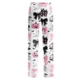 thumbnail image 5 of Halloween Elastic Waist Lounge Pants Women Wide Leg Print Soft Casual Sleep Pajama Pj Bottoms, 5 of 9