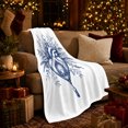 thumbnail image 3 of Anatomical Heart Lantern with Botanical Branches, Gothic Blue Line Art Motif for Anatomy Lovers, Birthday Gift, Cozy Flannel Blanket for Study Room and Bedroom, Artistic Home Decor, 3 of 9
