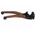 thumbnail image 3 of Fits Royal Enfield UCE Brown Leather covered 7/8" Handlebar Grip & Lever Set, 3 of 5