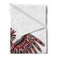 thumbnail image 2 of Ethnic Soft Flannel Fleece Throw Blanket, Haida Art Eagle Motif Pattern Totem Illustration, Cozy Plush for Indoor and Outdoor Use, 60" x 80", Vermilion and Grey, by Ambesonne, 2 of 5