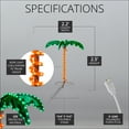 thumbnail image 6 of Wintergreen Lighting Holographic Lighted Palm Tree, LED, Artificial Tree, Rope Light, 2.5ft, Indoor/Covered Outdoor Use, 6 of 7