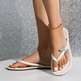 thumbnail image 3 of Sandales de Plage pour Femmes avec Strass Papillon Scintillant Robe d'Été de Plage Plate Sandales 2025, 3 of 6