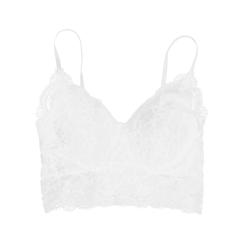 Wisremt Sexy Lace Crop Tops Women Wireless Bralette Crochet Top