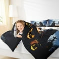 thumbnail image 4 of jejeloiu Halloween Witch Bedding Comforter Set,Spooky Pumpkin Lantern Twin Comforter Sets,Black Bats Bedding Set For Boys Kids,Breathable Home Decor Reversible,2-Piece, 4 of 8