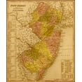 thumbnail image 2 of Vintage Maps 12x14 White Modern Wood Framed Museum Art Print Titled - New Jersey 1844, 2 of 4