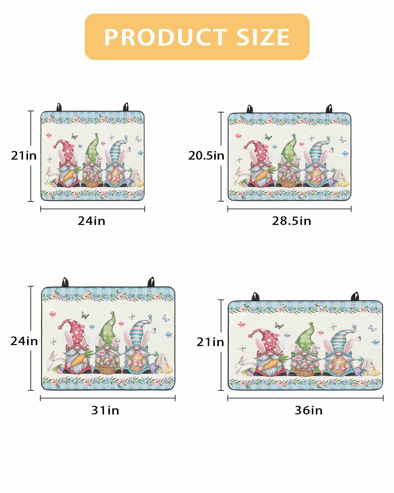 Large Induction Cooktop Protector Mat Easter Stove Top Covers for Electric Stove, Spring Rabbit Ear Gnomes Eggs Floral Lattice Decorative Stove Burner Cover Mats, Glass Top Stove Cover