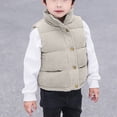 thumbnail image 2 of Kaemgyyd Corduroy Vest for Toddler Baby Boys Girls Fall Winter Warm Coat Unisex Sleeveless Zipper Button down Jackets 3-10 Years, 2 of 5