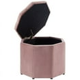 thumbnail image 4 of Posh Living Adrian Button Tufted Velvet Storage Ottoman in Blush Pink, 4 of 9