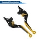thumbnail image 5 of Palancas de freno y embrague cortas largas para Yamaha TMAX560 2019-2020, palanca de freno ajustable de motocicleta, aleación de aluminio, mango negro con extremo dorado, 5 of 6