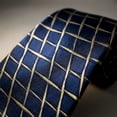 thumbnail image 4 of Mens Necktie Navy Blue Yellow Patterned Ties for Men Skinny Slim Tie 2.36", 4 of 7