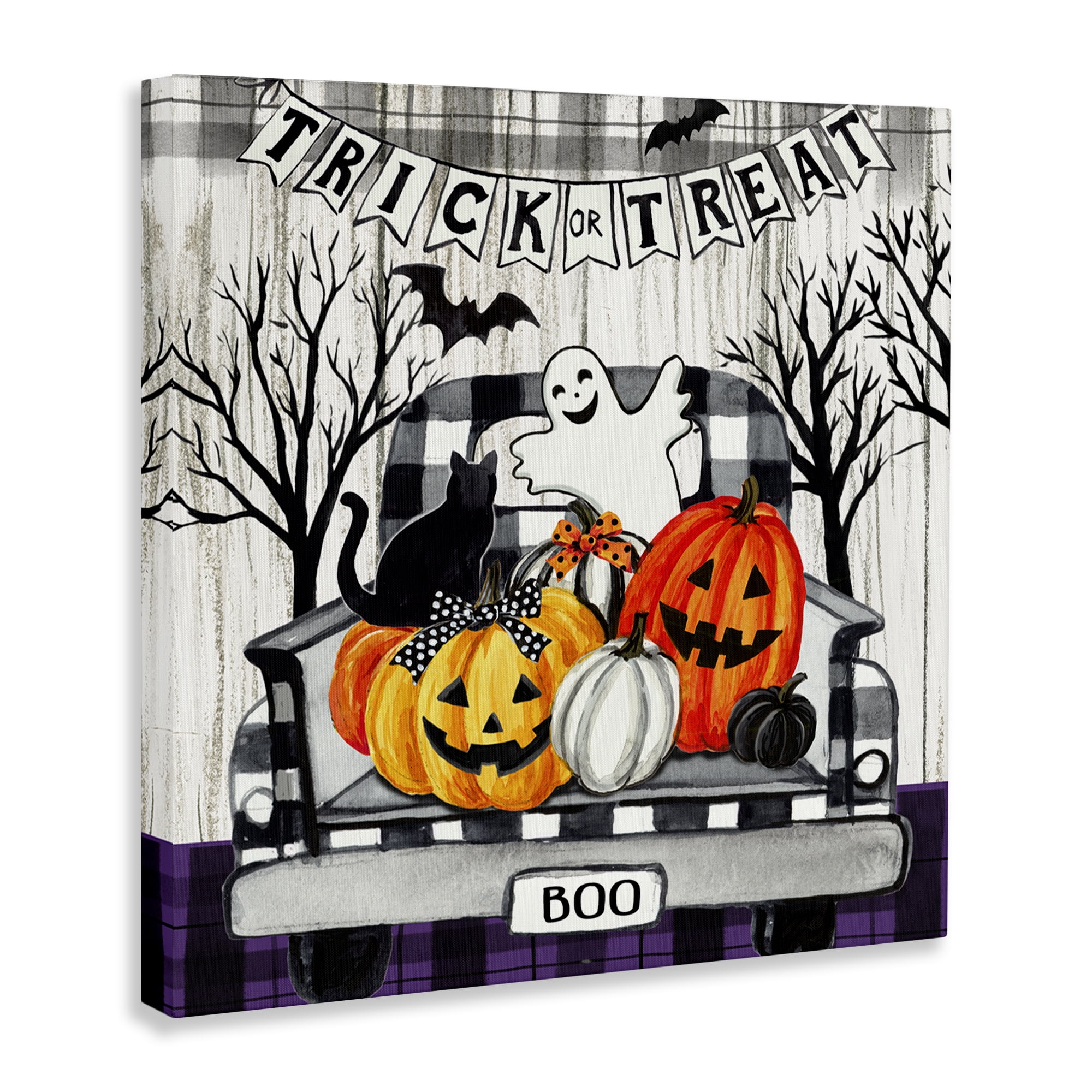 Stupell Industries Halloween Filled Truck Holiday Painting Wrapped Canvas Art Print Wall Art, 36 x 36