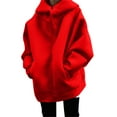 thumbnail image 2 of fvwitlyh Custom Hoodie Women's Comfy Lightweight Oversized Zip Up Hoodie Sweatshirt Red XX-Large, 2 of 5