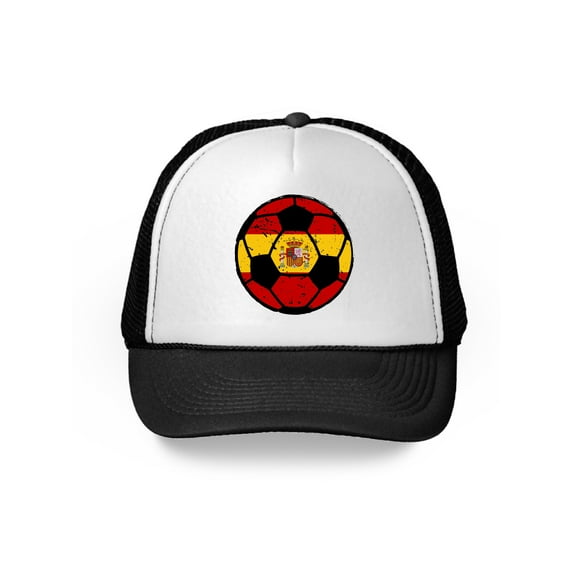 Awkward Styles Spain Soccer Ball Hat Spanish Soccer Trucker Hat Spain 2018 Baseball Cap Spain Trucker Hats for Men and Women Hat Gifts from Spain Spanish Baseball Hats Spanish Flag Trucker Hat
