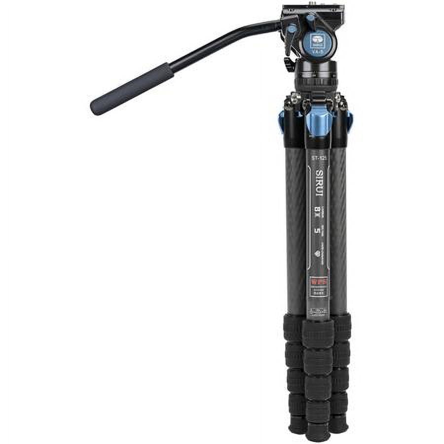 SIRUI 62.2inch Carbon Fiber Tripod with Fluid Video Head, Black