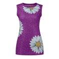 thumbnail image 3 of Bescita Women Summer Tops O-neck Daisy Print Sleeveless Tank T-Shirts Graphic Blouse, 3 of 6