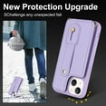 thumbnail image 3 of for iPhone 15 Case with Card Holder Crossbody Lanyard Strap Leather Wallet Case with Magnetic Clasp Kickstand Heavy Duty Protective Back Flip Phone Cover for Women,Purple, 3 of 9