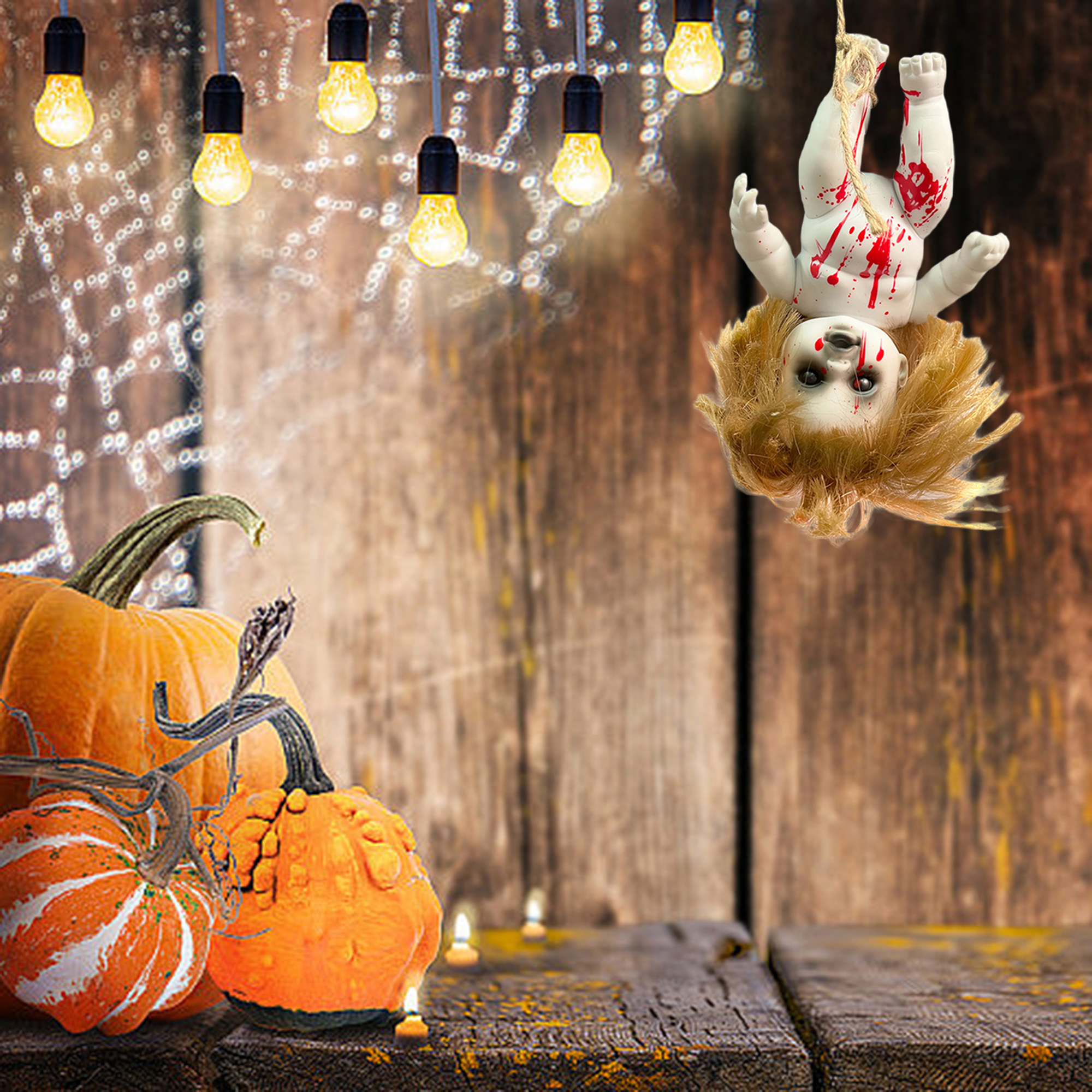 Toyvian Gruselige Halloween-Puppe – Horror-Dekoration Für Zuhause, Ca. 30 Cm
