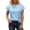 Sky Blue, variant on Women T-Shirts Knit Tops Lightweight Solid Color Summer Casual Blouse Classic V-Neck For Everyday Wear Versatile Streetwear