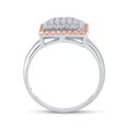 thumbnail image 4 of 10K TWO-TONE GOLD ROUND DIAMOND ROPE SQUARE CLUSTER RING 1/3 CTTW, 4 of 4