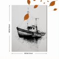 thumbnail image 3 of Ink Sketch Fishing Boat Canvas Print, Decor for Living Room, Bedroom, Study, Office, Hallway, Nautical Maritime Home, 3 of 8