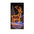 thumbnail image 2 of Christmas Door Curtain, Glow in the Dark Printed Door Cover with Santa and Reindeer Designs, Hanging Holiday Decoration with Cord, 70.9 by 35.4 Inches - Reindeer, 2 of 6