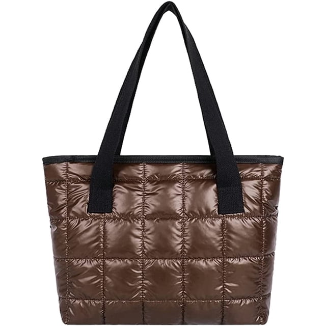 LHSHID Women Retro Nylon Tote Hanbag Large Quilted Cotton Down Hobo Shoulder Bag Purse