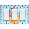 thumbnail image 1 of Metal Light Switch Plate Cover Rainbow Cupcake Baby Blue Heart Wallpaper CAK029, 1 of 13
