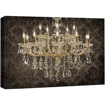 wall26 Canvas Print Wall Art Fancy Black Pattern Victorian Chandelier Decorative Lights Digital Art Realism Stylish Zen Chic Contemporary Boho Relax/Calm for Living Room, Bedroom, Office - 16"x2