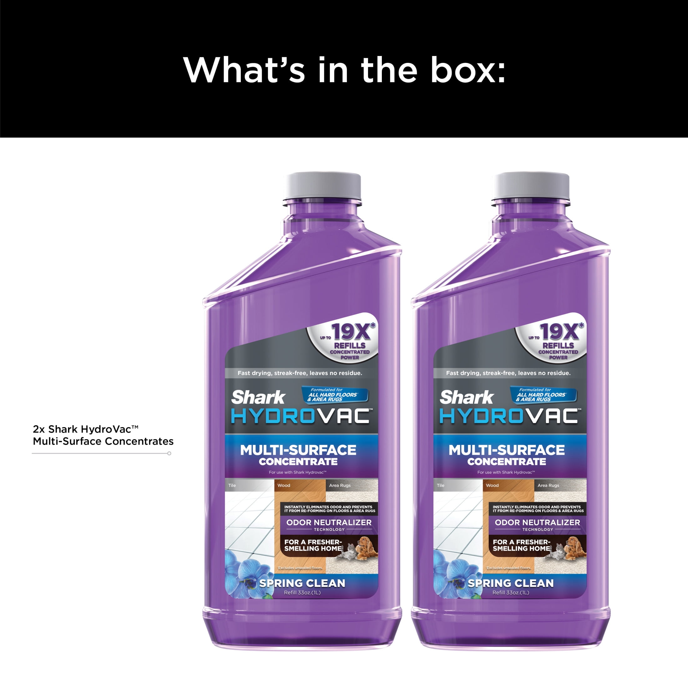 Shark HydroVac 2-Pack Multi-Surface Concentrate With Odor Neutralizer Technology, WDCM230