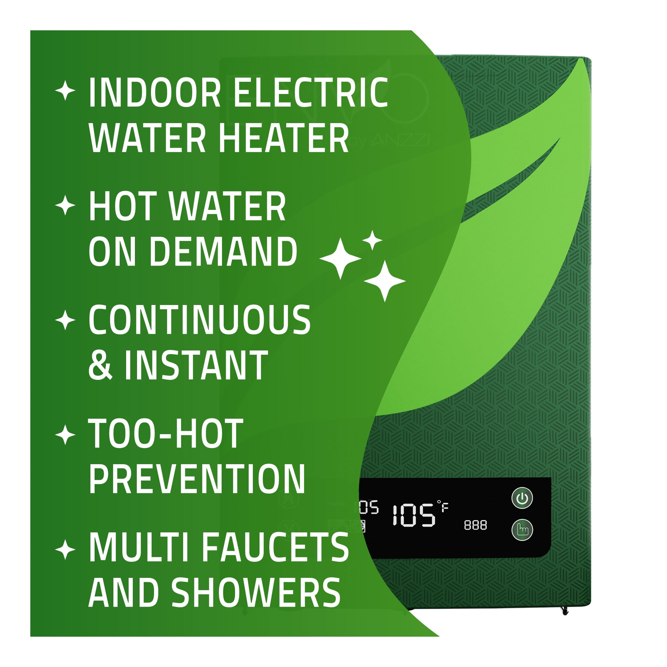 ANZZI Tankless Electric Water Heater Atami 27 kW High-Flow Instant Hot Water Heating System