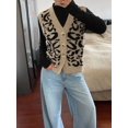thumbnail image 6 of Women's Knit Vest V-Neck Button Front Sleeveless Loose Fit Ribbed Cuffs Hem Top for Fall Winter Layering Office Commute Daily Outfits, 6 of 10