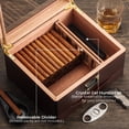 thumbnail image 5 of GLENCREAG MMT-3041 Cigar Humidor Box for 25 to 55 Counts, Glass Top with Spanish Cedar Lining & Divider, Gift for Cigar Lover, 5 of 6