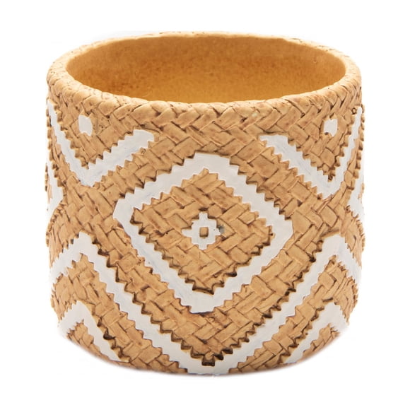 5.5" Verona Round Stone Weave Planter
