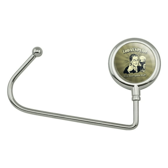 Today's Plan Drink Beer Ignore Stuff Funny Humor Purse Bag Hanger Holder Hook