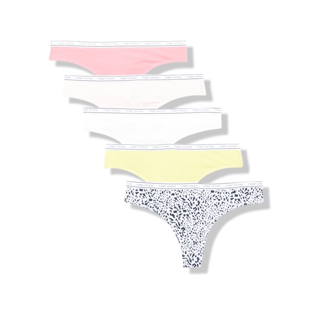 Tanga Tommy Hilfiger con el logotipo clásico de algodón para mujer, paquete de 5
