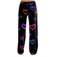 thumbnail image 7 of Hearthz Valentine Pajama Pants for Women Love Heart Graphic Pajama Pants Woman Drawstring Wide Leg Holidays Women Sleep Pants, 7 of 7